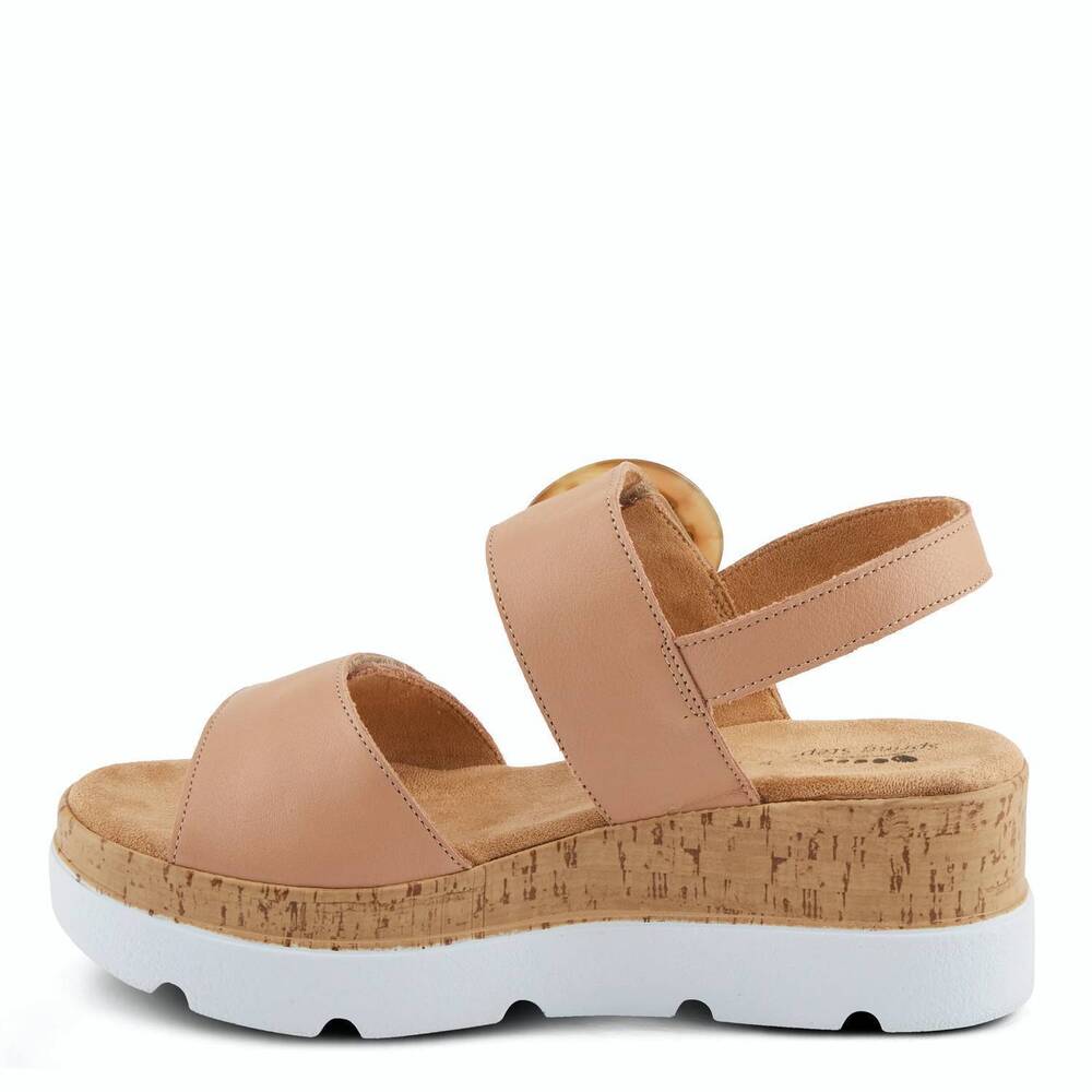 NEW SPRING STEP SHOES women's abarah leather platform sandal in blush